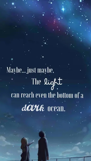 Your Lie In April Iphone Anime Couple Quote Pictures Wallpaper