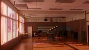 Your Lie In April Sunlit Piano Room Wallpaper