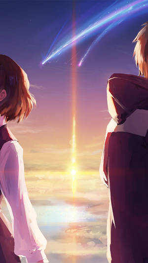 Your Name Iphone Taki Mitsuha Clouds Wallpaper