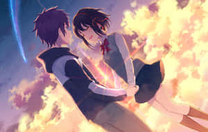 Your Name Mistuha And Taki Romance Anime Wallpaper
