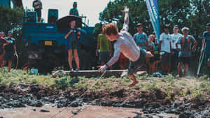 Youth Mud Obstacle Course Jump Wallpaper