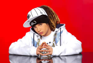 Youthful Musician Red Backdrop Wallpaper