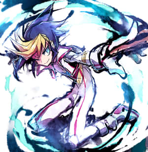 Yu-gi-oh Yugo: An Intense Duel In Action Wallpaper