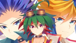 Yu-gi-oh! Yugo's Intense Duel In Action Wallpaper