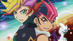 Yugi Muto And Astral, The Otherworldly Duo In Yu-gi-oh! Zexal Wallpaper