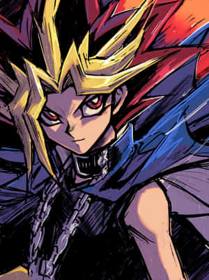 Yugi Muto: The Master Duelist In Action Wallpaper