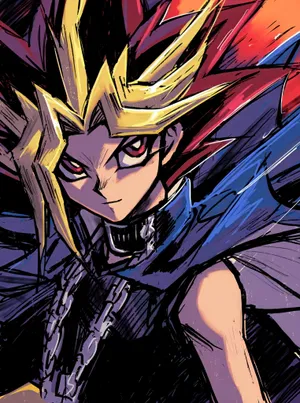 Yugi Muto: The Master Duelist In Action Wallpaper