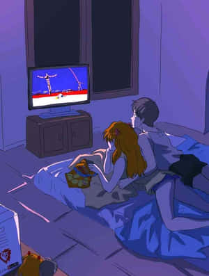 Yui Ikari Smiling In A Lab Setting Wallpaper