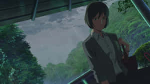 Yukari Yukino Sheltering From Rain Wallpaper