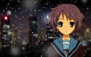 Yuki Nagato, A Captivating Character From The Haruhi Suzumiya Series Wallpaper