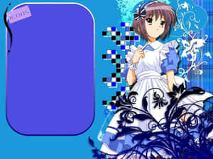 Yuki Nagato Standing Confidently, Dressed In Her Iconic School Uniform Wallpaper