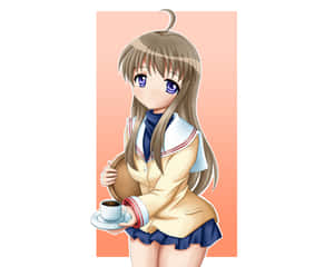 Yukine Miyazawa Anime Character With Coffee Wallpaper