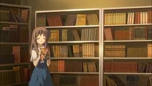 Yukine Miyazawa Library Scene Wallpaper