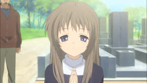 Yukine Miyazawa Prayingat Cemetery Wallpaper