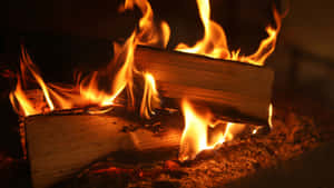 Yule Log Fire Tradition Wallpaper