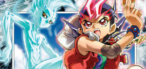 Yuma Tsukumo Striking A Pose Against A Colorful Background Wallpaper