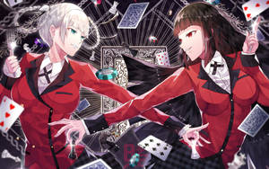 Yumeko And Kirari Battle It Out In Kakegurui. Wallpaper