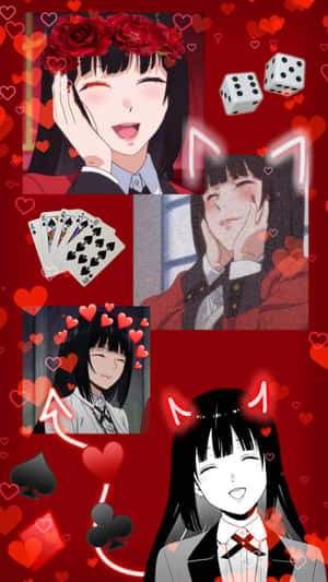 Yumeko Jabami Collage Gambling Aesthetic Wallpaper