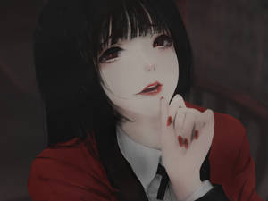 Yumeko Jabami Displays A Look Of Contemplation. Wallpaper