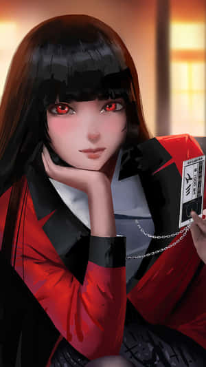 Yumeko Jabami Flaunting Her Gambling Prowess Wallpaper