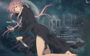 Yuno Gasai Black Dress Wallpaper