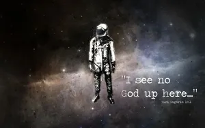 Yuri Gagarin Secular Quote Wallpaper