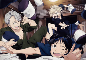 Yuri On Ice Pillow Fight Wallpaper