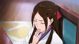 Yuriko Nishinotouin Anime Character Thoughtful Expression Wallpaper