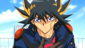 Yusei Fudo Riding His Duel Runner Wallpaper