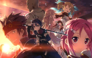 Yuuki Asuna In Action During Sword Art Online Wallpaper