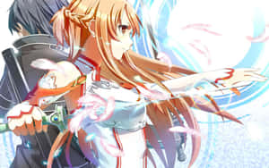 Yuuki Asuna Striking A Battle-ready Pose Wallpaper