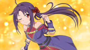 Yuuki Konno - Graceful Swordswoman Wallpaper