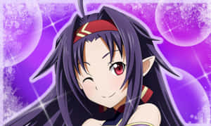 Yuuki Konno Smiling In A Vibrant Environment Wallpaper