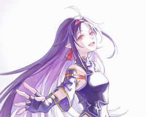 Yuuki Konno Wielding Her Sword In An Intense Battle Scene Wallpaper