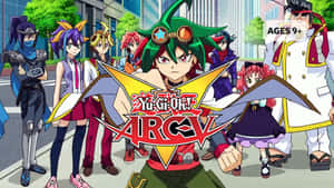 Yuya Sakaki With His Duel Disk, Challenging His Opponent In The World Of Yu-gi-oh! Arc-v Wallpaper