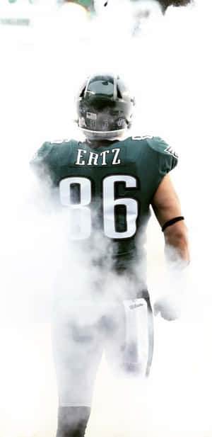 Zach Ertz Emerging From Smoke Wallpaper