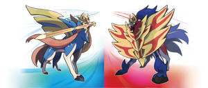 Zacian And Zamazenta Side-by-side Wallpaper