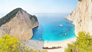 Zakynthos White Beach Greece Wallpaper