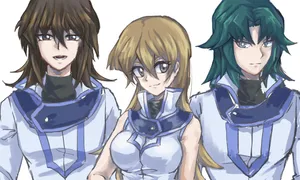 Zane Truesdale Smirking With Cyber Dragon By His Side In The World Of Yu-gi-oh! Wallpaper