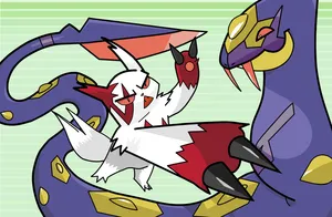 Zangoose Against A Snake Wallpaper