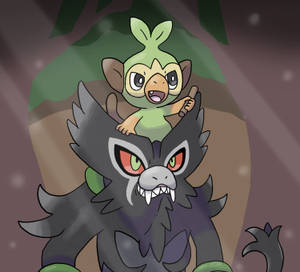 Zarude With Grookey Wallpaper