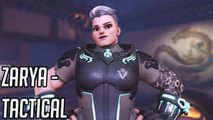 Zarya Charging Her Weapon And Preparing For Battle In Overwatch. Wallpaper