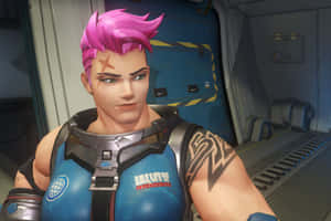 Zarya, The Graviton Surge Tank From Overwatch, Showcasing Her Might And Prowess Wallpaper