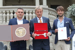 Zbigniew Boniek Holding The Key To The City Wallpaper