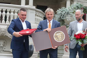 Zbigniew Boniek Receiving An Honorary Citizenship Wallpaper