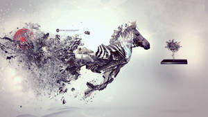 Zebra Surrealism Inspirational Art Wallpaper