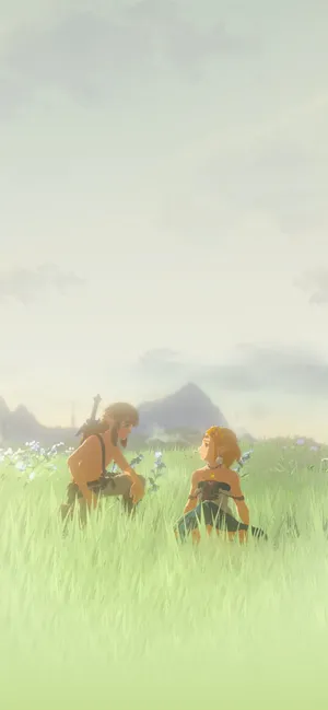 Zeldaand Link Meadow Moment Wallpaper
