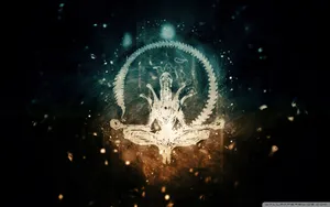 Zen Alien On Black Background Wallpaper