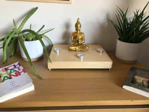 Zen Buddha Altar Setup Wallpaper