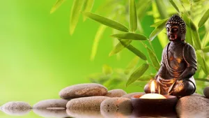 Zen Desktop Buddha Statue Candle Wallpaper